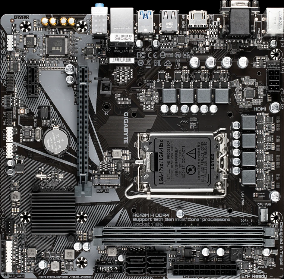 Mainboard Gigabyte H610M H DDR4 - 2 Khe Ram DDR4 - LGA 1700 - NEW