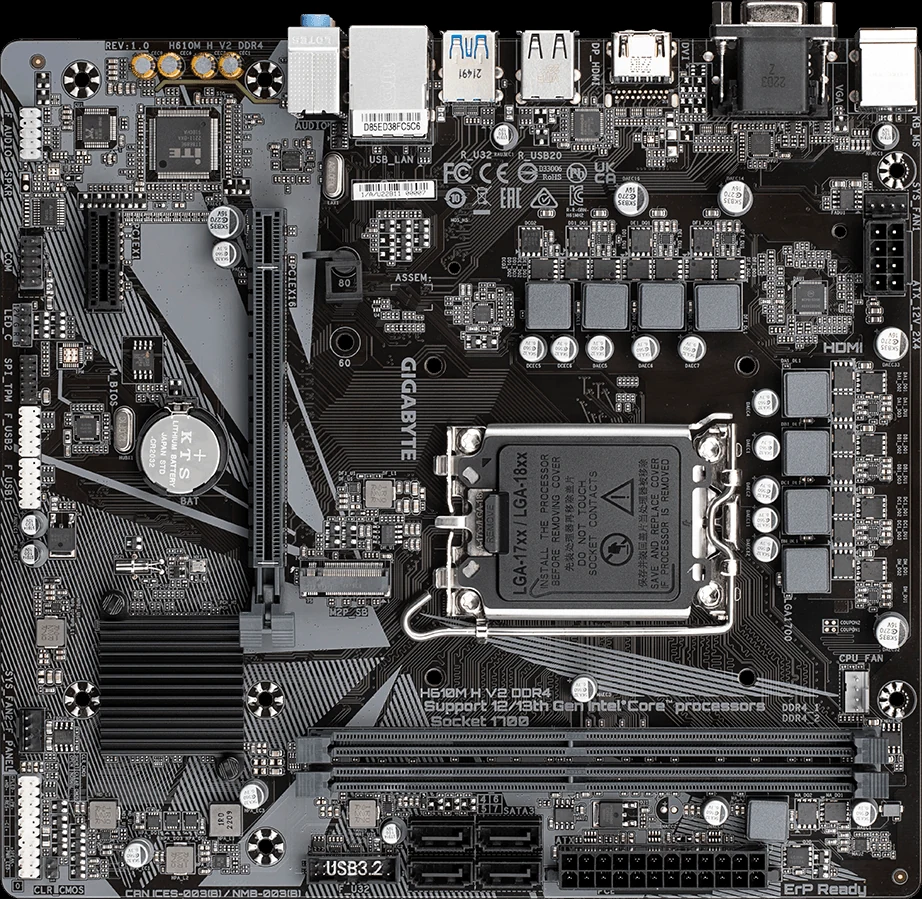 Mainboard Gigabyte H610M H V2 DDR4 - 2 Khe Ram DDR4 - LGA 1700 - NEW