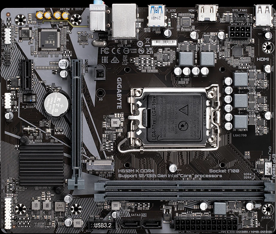 Mainboard Gigabyte H610M K DDR4 - 2 Khe Ram DDR4 - LGA 1700 - NEW