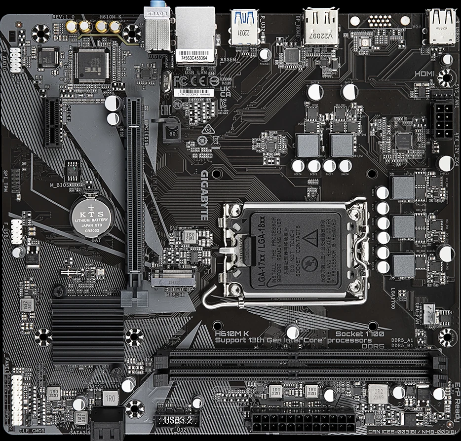 Mainboard Gigabyte H610M K DDR4 - 2 Khe Ram DDR4 - LGA 1700 - NEW