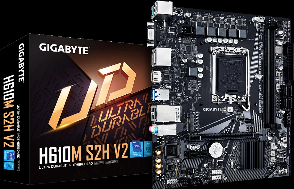 Mainboard Gigabyte H610M S2H V2 DDR4 - 2 Khe Ram DDR4 - LGA 1700 - NEW