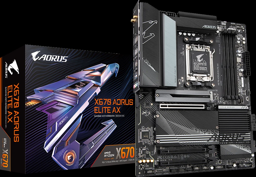 Mainboard Gigabyte X670 AORUS ELITE AX - 4 Khe RAM DDR5 - AM5 - NEW