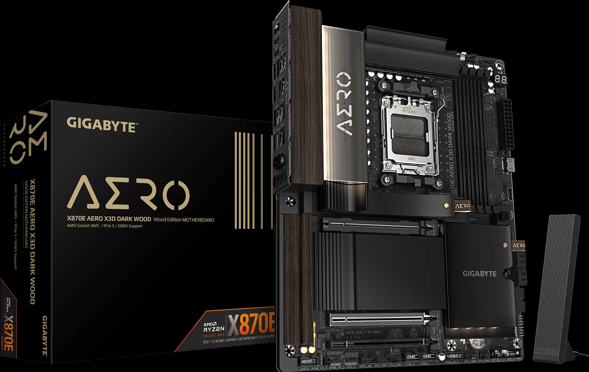 Mainboard Gigabyte X870E AERO X3D DARK WOOD - 4 Khe RAM DDR5 - AM5 - NEW