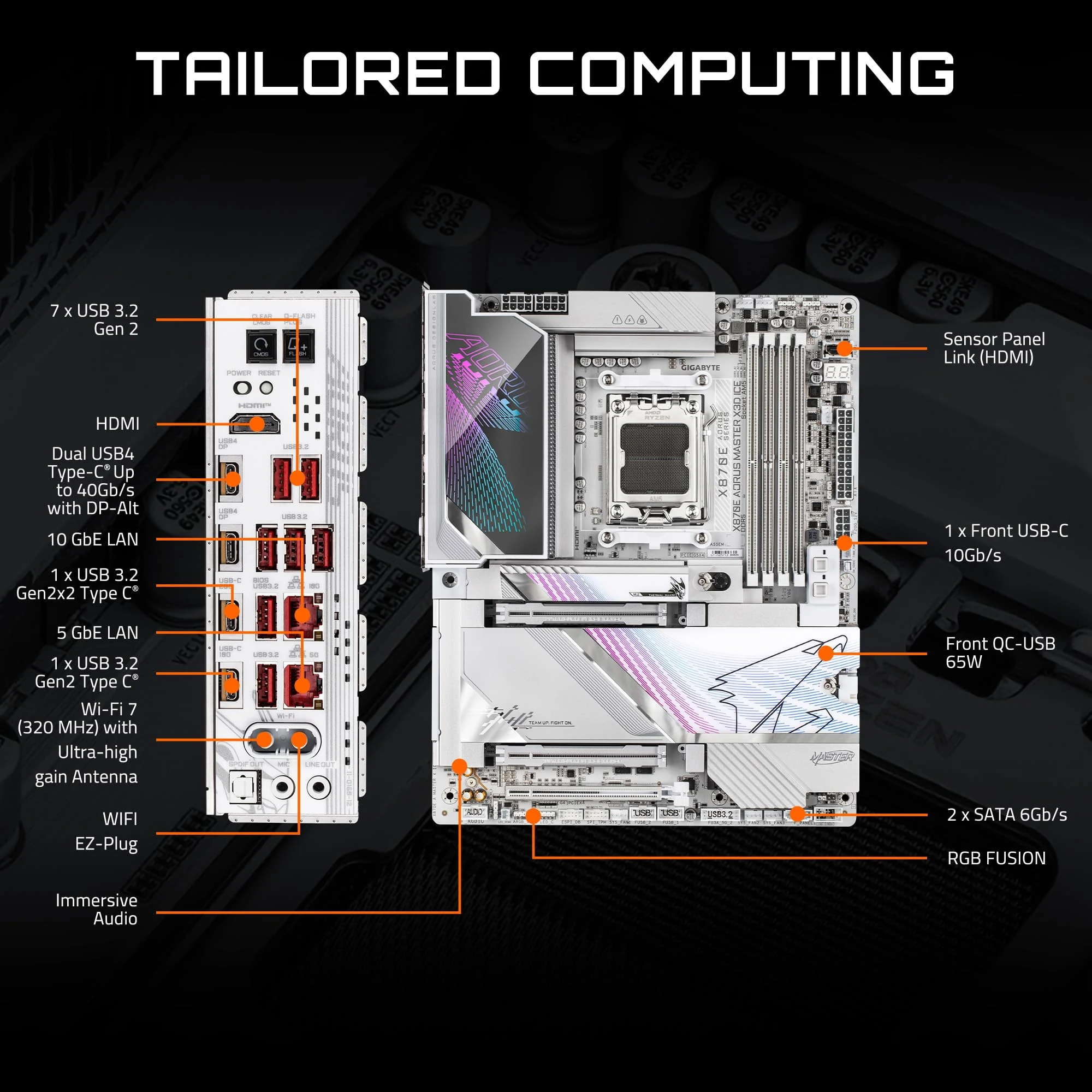 Mainboard Gigabyte X870E AORUS MASTER X3D ICE - 4 Khe RAM DDR5 - AM5 - NEW