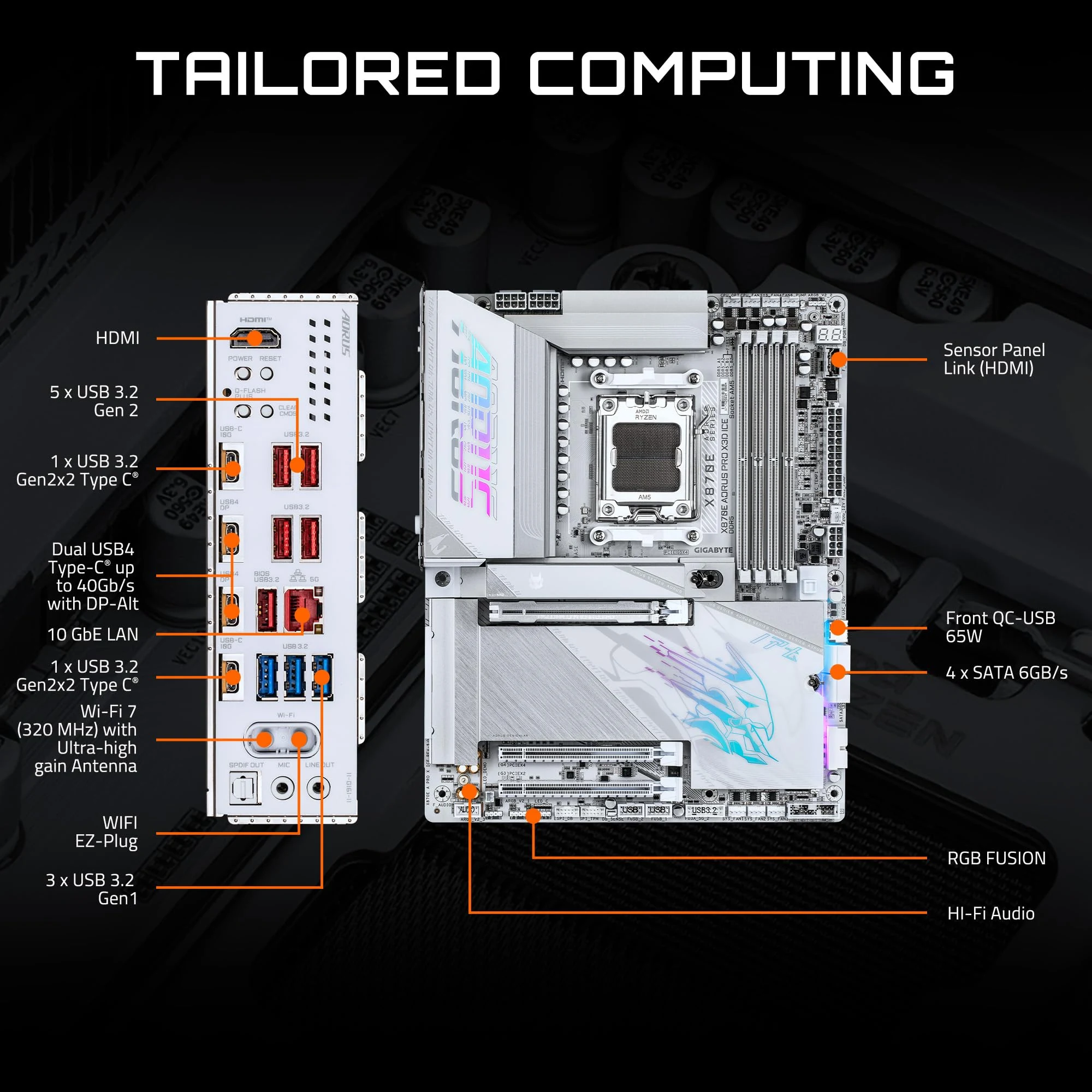 Mainboard Gigabyte X870E AORUS PRO X3D - 4 Khe RAM DDR5 - AM5 - NEW