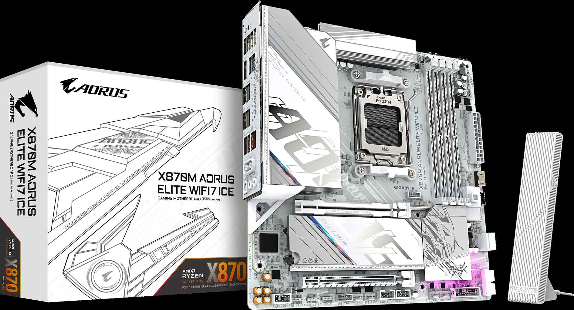 Mainboard Gigabyte X870M AORUS ELITE WIFI7 ICE - 4 Khe RAM DDR5 - AM5 - NEW