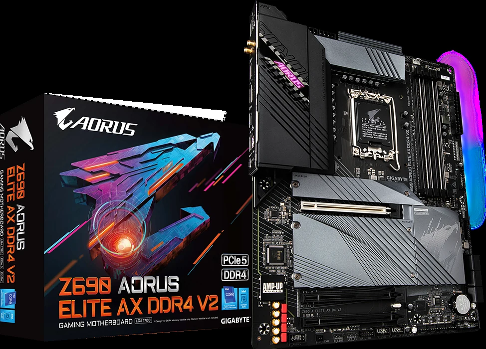 Mainboard Gigabyte Z690 AORUS Elite AX DDR4 V2 - 4 Khe RAM DDR4 - LGA 1700 - NEW