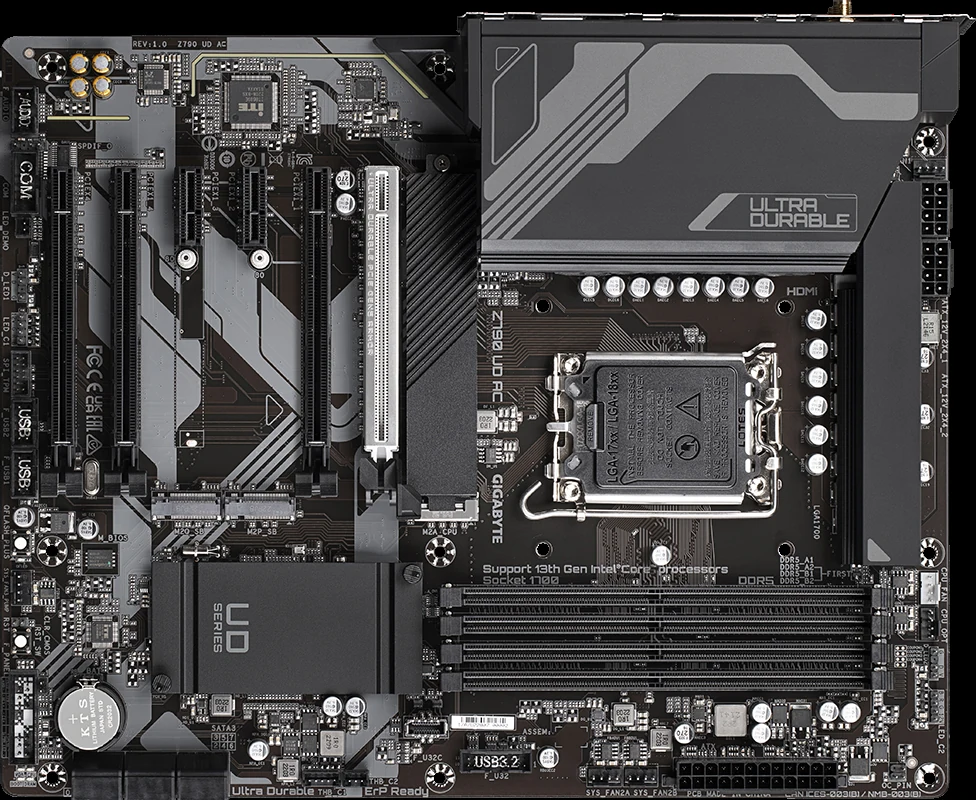 Mainboard Gigabyte Z790 UD AC - 4 Khe RAM DDR5 - LGA 1700 - NEW