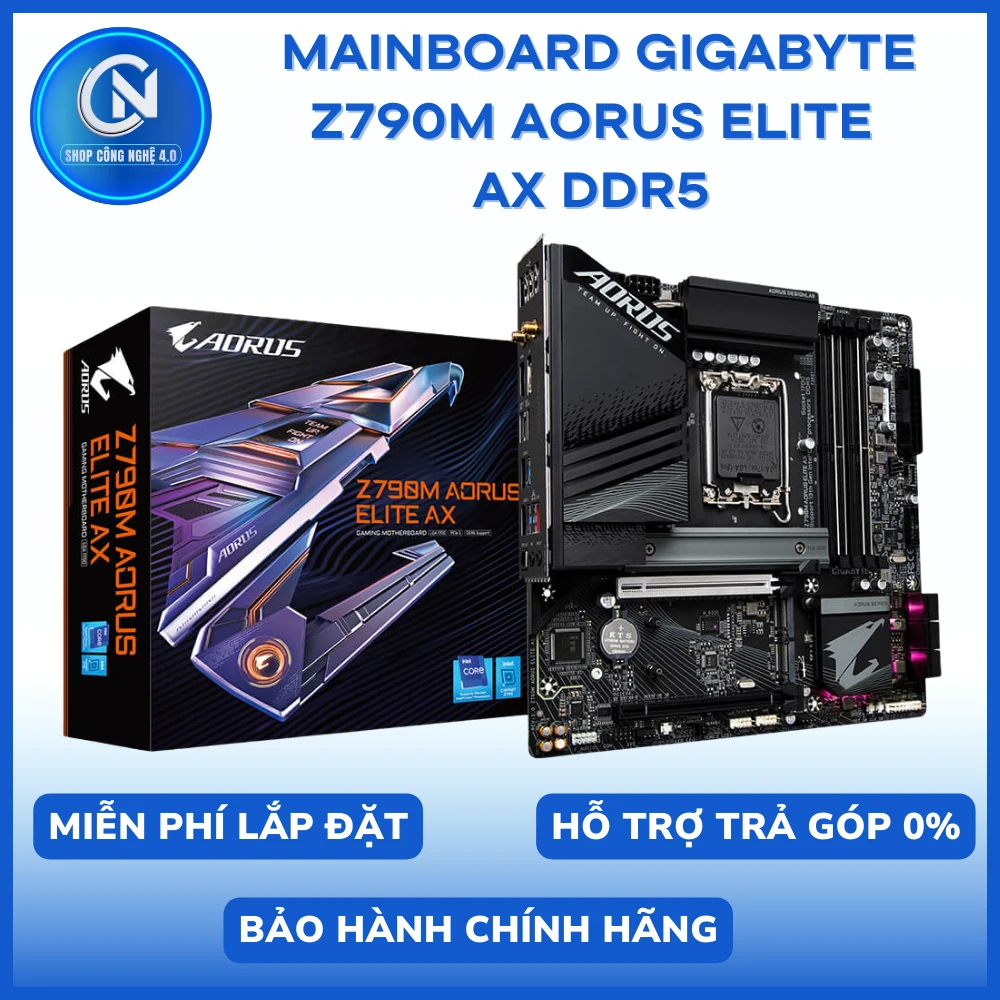 Mainboard Gigabyte Z790M AORUS Elite AX - 4 Khe RAM DDR5 - LGA 1700 - NEW