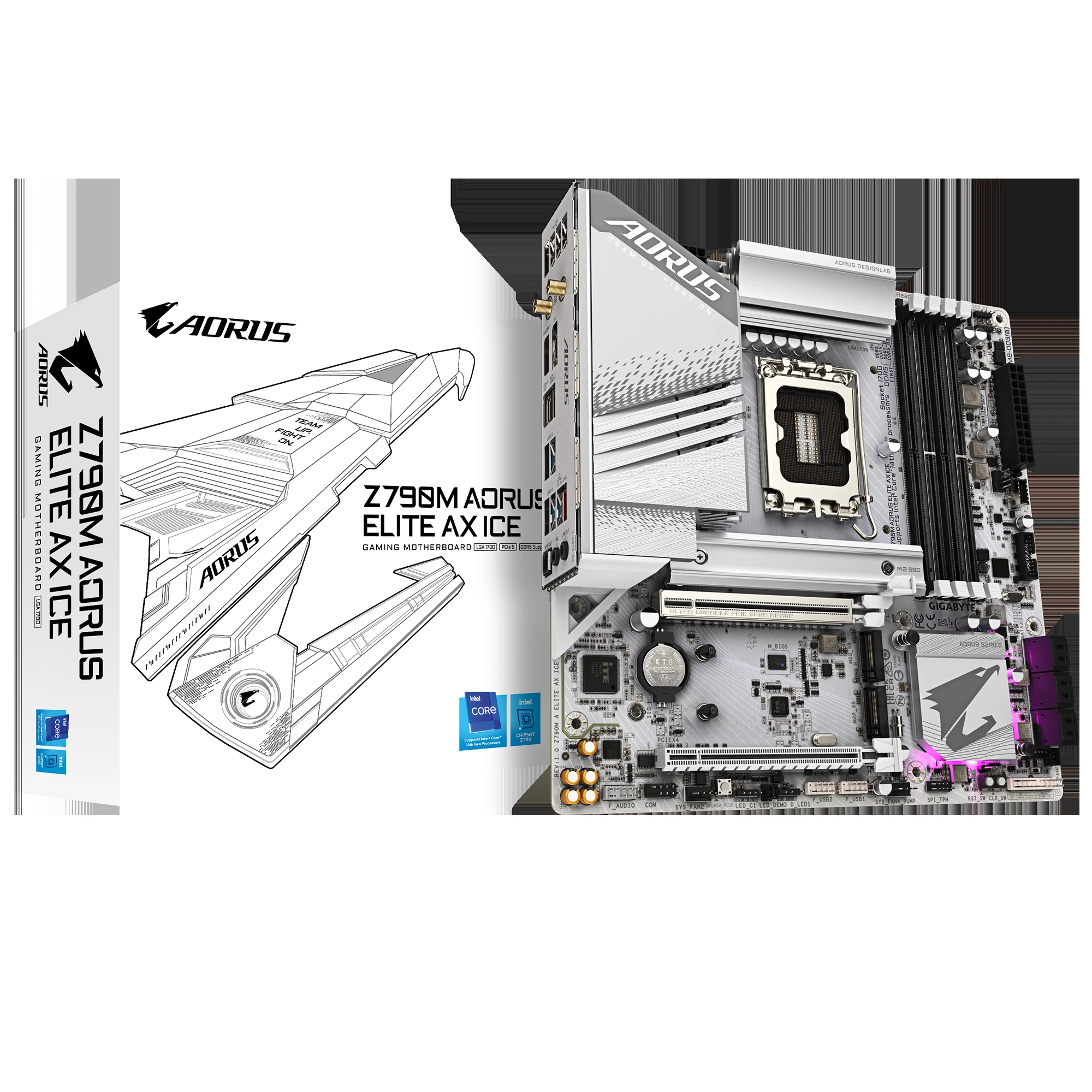 Mainboard Gigabyte Z790M AORUS Elite AX ICE - 4 Khe RAM DDR5 - LGA 1700 - NEW
