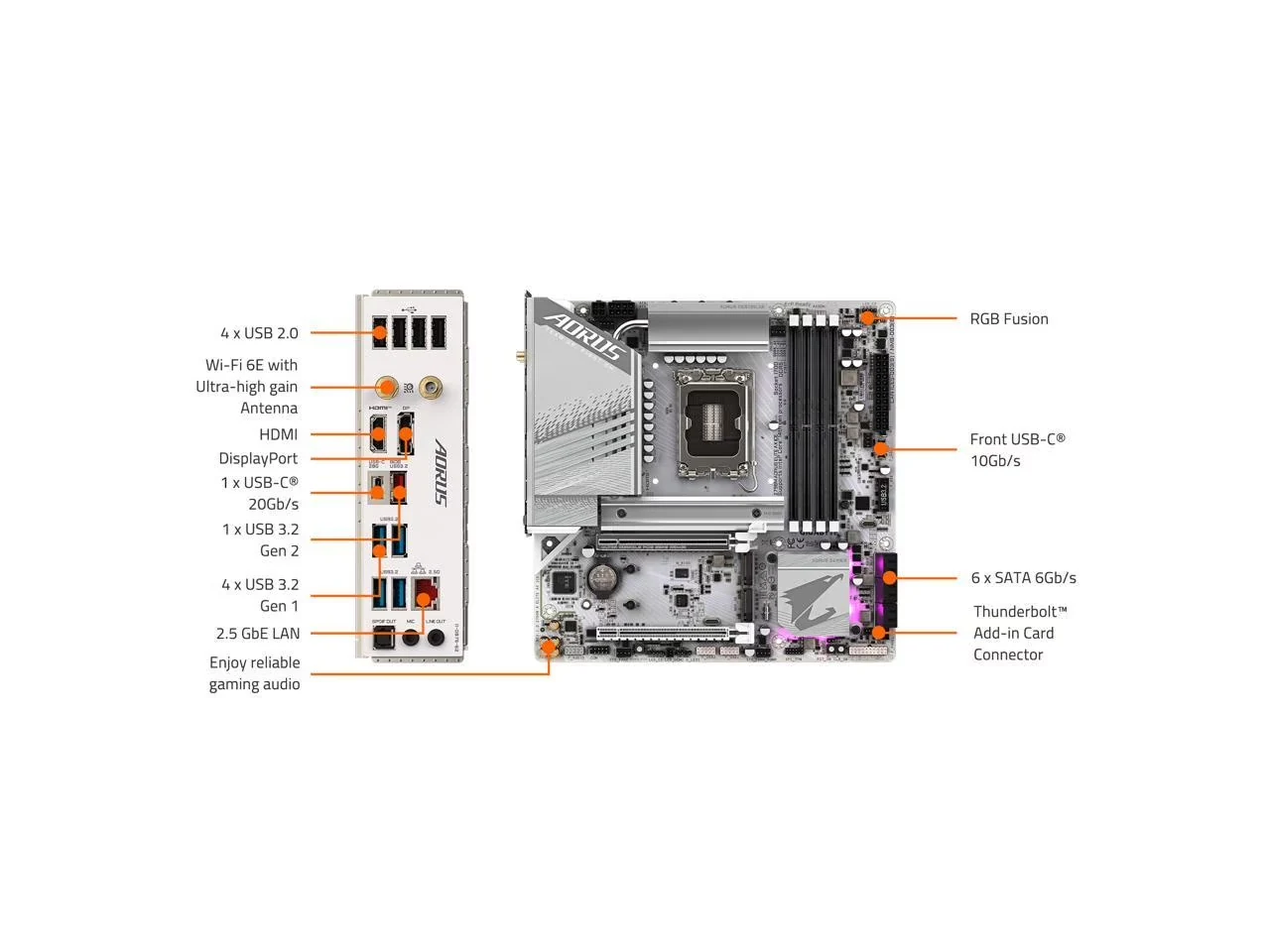 Mainboard Gigabyte Z790M AORUS Elite AX ICE - 4 Khe RAM DDR5 - LGA 1700 - NEW