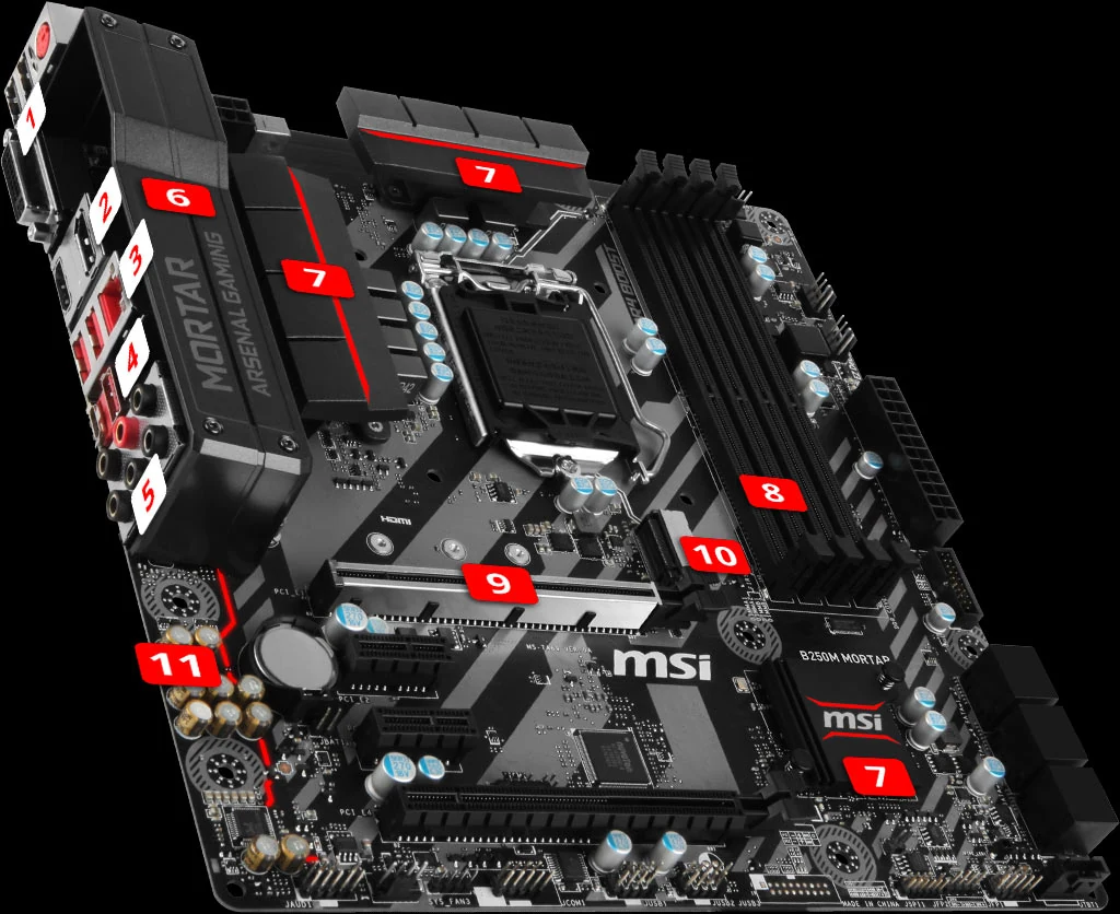 Mainboard MSI B250M MORTAR ARCTIC - LGA 1151 - NEW