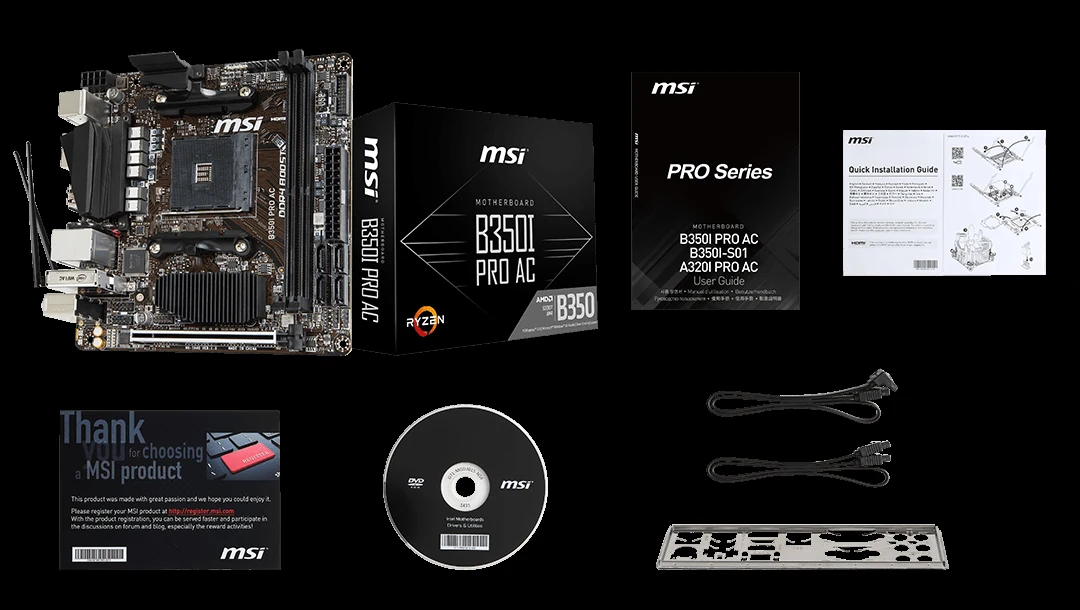 Mainboard MSI B350I PRO AC - AM4 - NEW