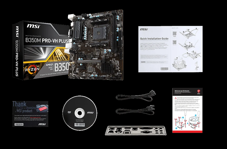 Mainboard MSI B350M PRO-VH PLUS - AM4 - NEW