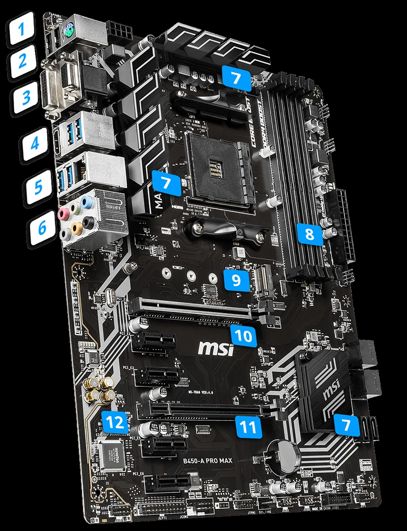 Mainboard MSI B450-A PRO - AM4 - NEW