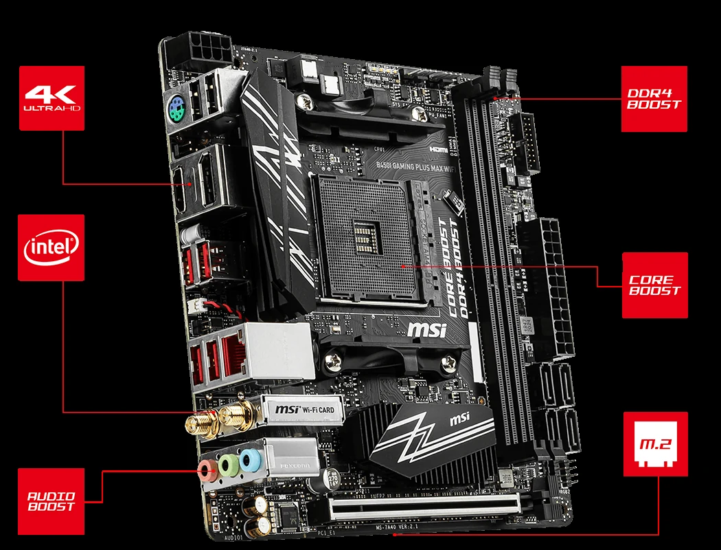 Mainboard MSI B450I GAMING PLUS AC - AM4 - NEW