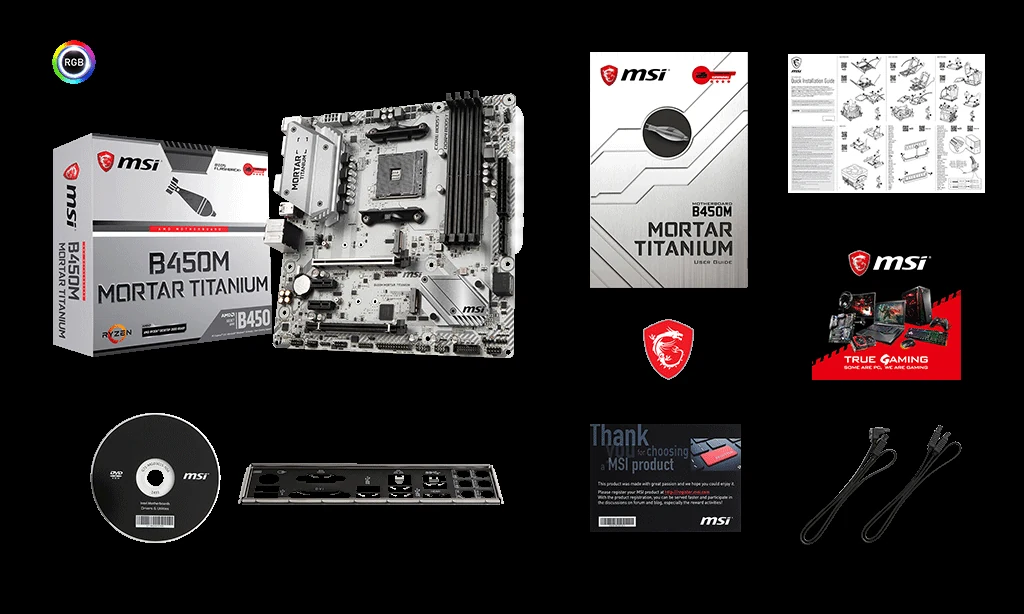 Mainboard MSI B450M MORTAR TITANIUM - AM4 - NEW