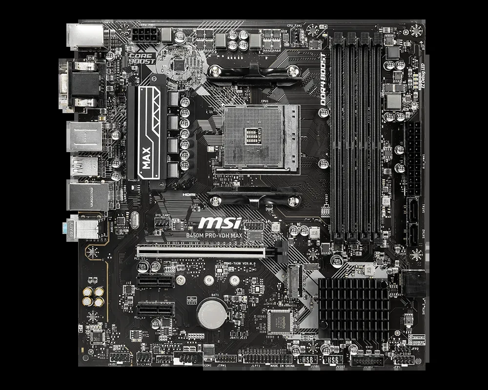 Mainboard MSI B450M PRO-VDH MAX - AM4 - NEW