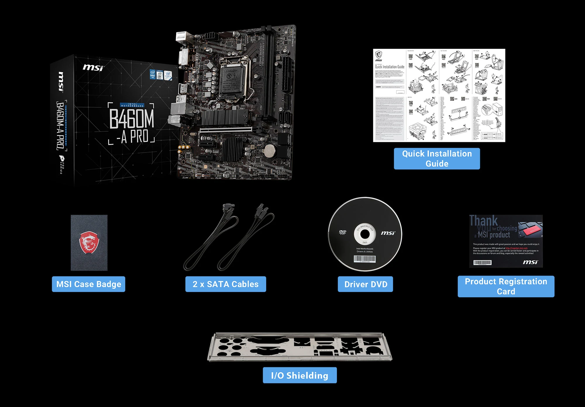 Mainboard MSI B460M-A PRO - LGA 1200 - NEW