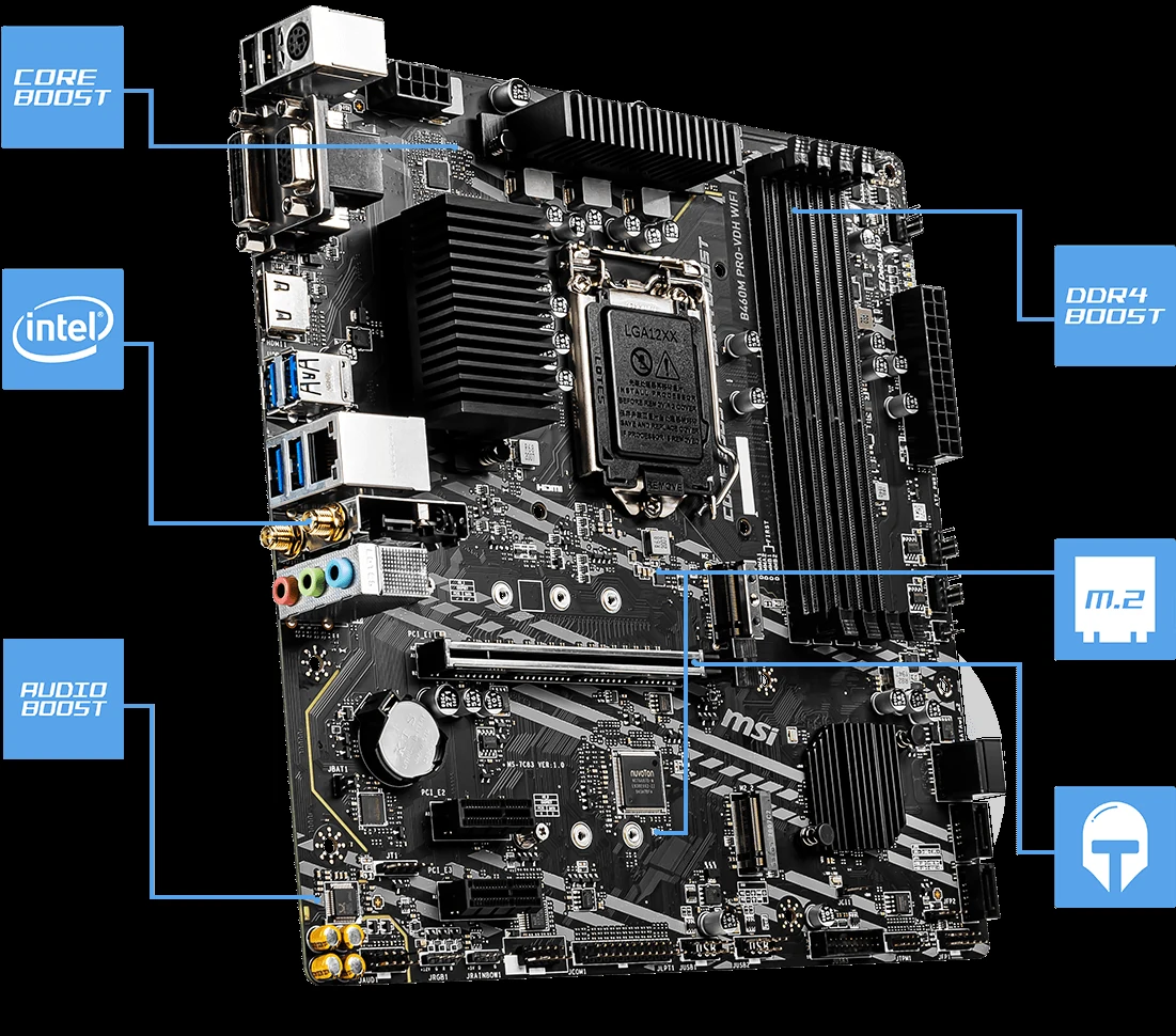 Mainboard MSI B460M PRO-VDH - LGA 1200 - NEW
