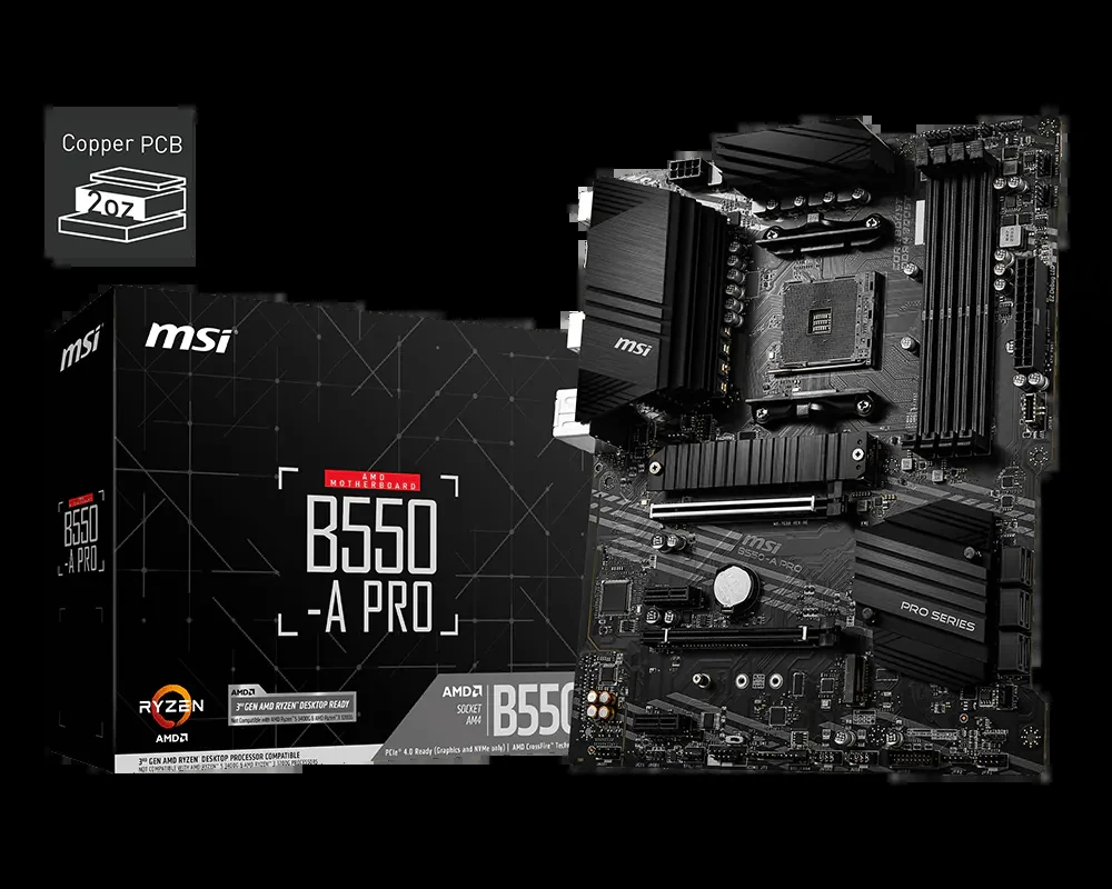 Mainboard MSI B550-A PRO - 4 Khe RAM DDR4 - AM4 - NEW