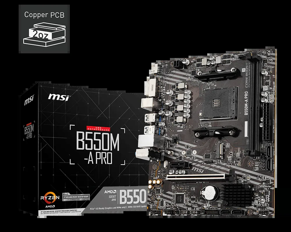Mainboard MSI B550M-A PRO - 2 Khe RAM DDR4 - AM4 - NEW