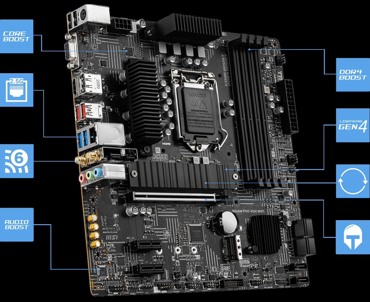 Mainboard MSI B560M PRO-VDH WIFI - LGA 1200 - NEW