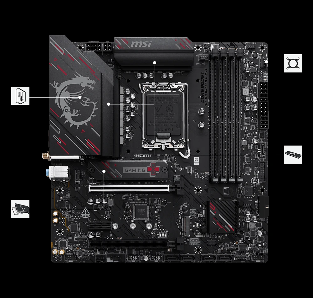 Mainboard MSI B760M GAMING PLUS WIFI DDR4 II NEW