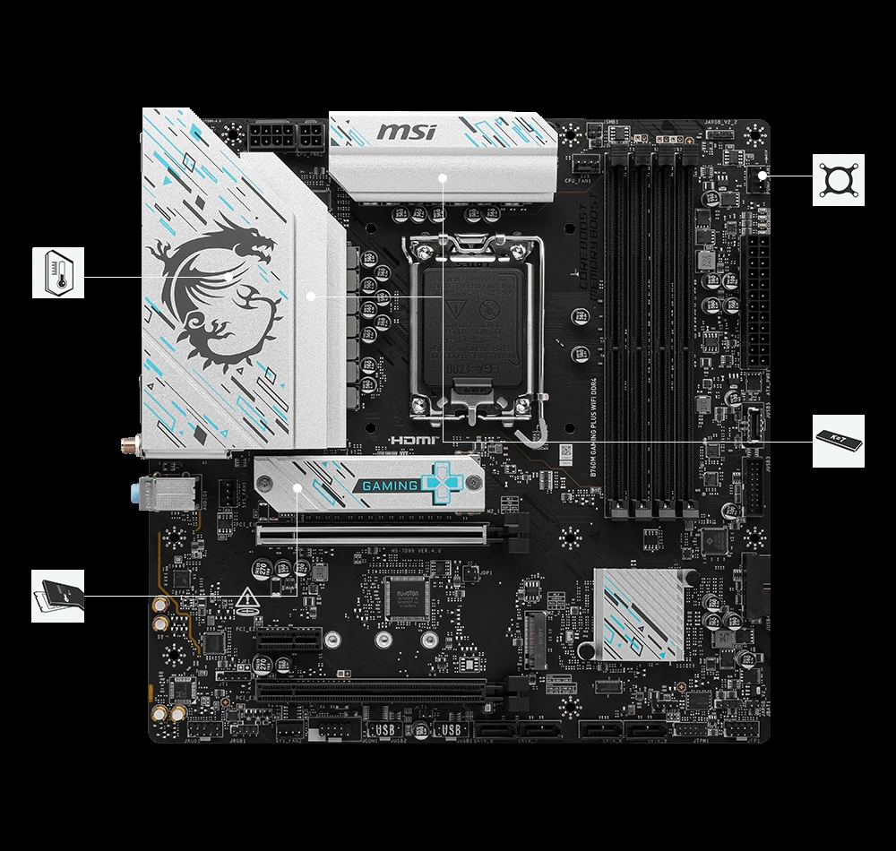 Mainboard MSI B760M GAMING PLUS WIFI DDR4 NEW