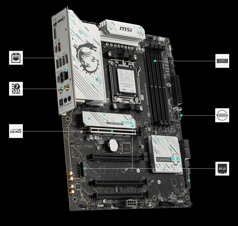 Mainboard MSI B850 GAMING PLUS WIFI - 4 Khe RAM DDR5 - AM5 - NEW