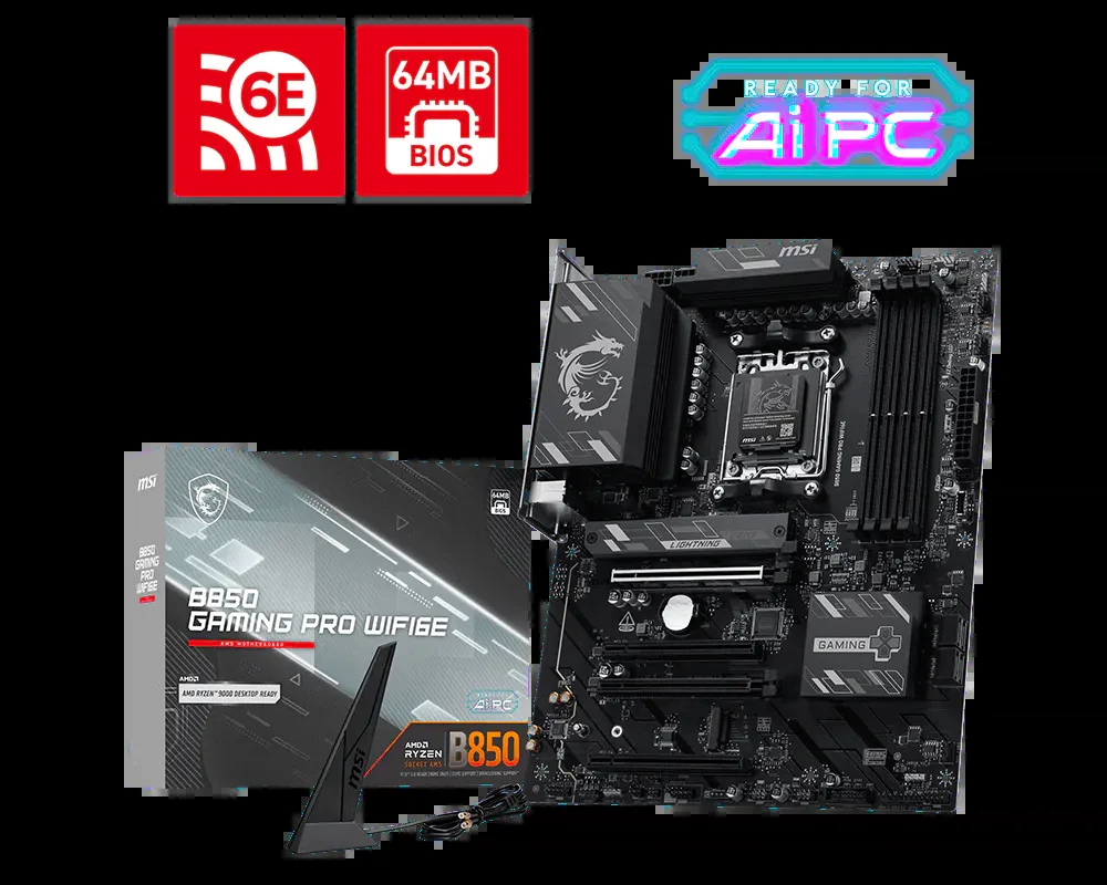 Mainboard MSI B850 GAMING PRO WIFI6E - 4 Khe RAM DDR5 - AM5 - NEW