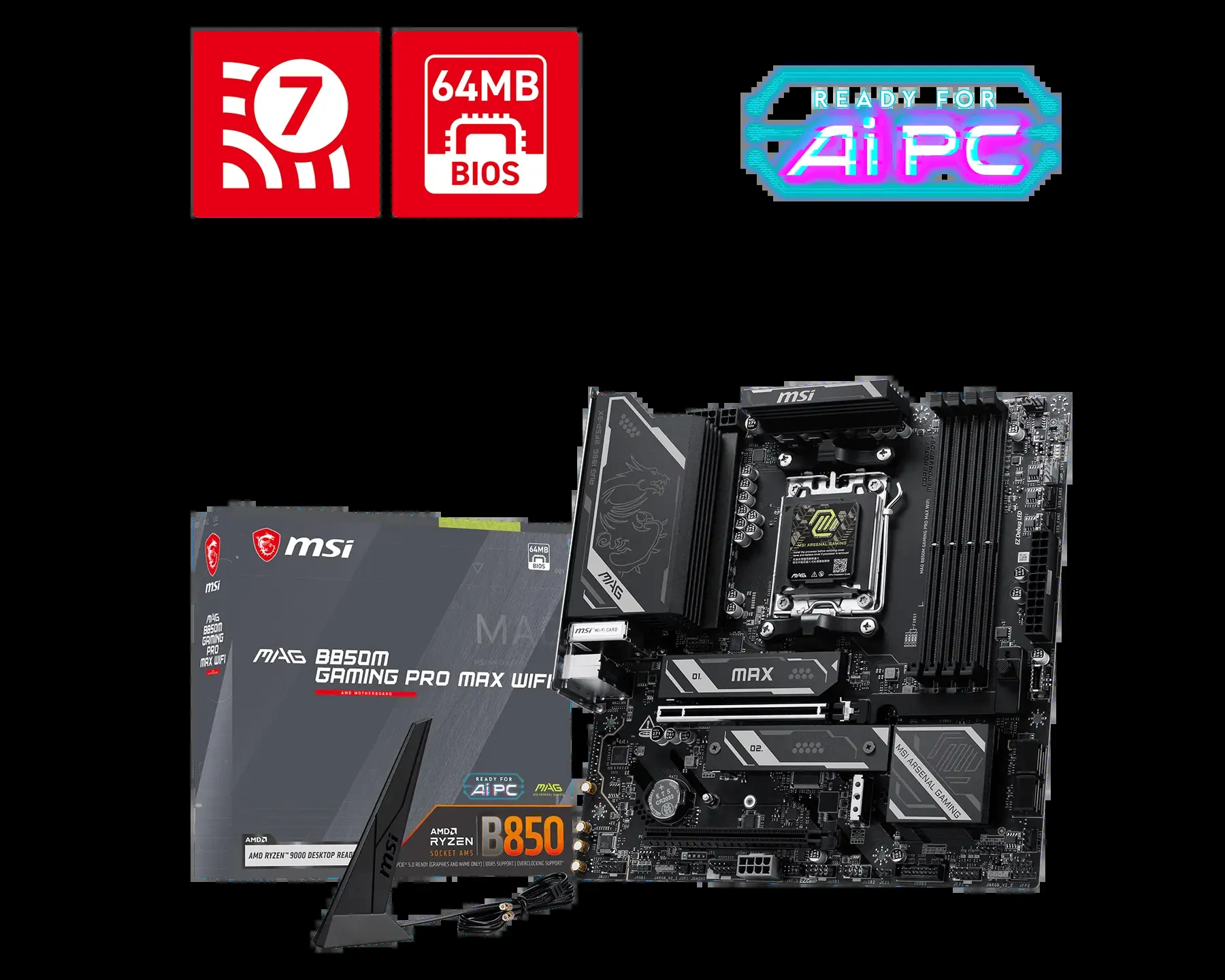Mainboard MSI B850M GAMING WIFI - 2 Khe RAM DDR5 - AM5 - NEW