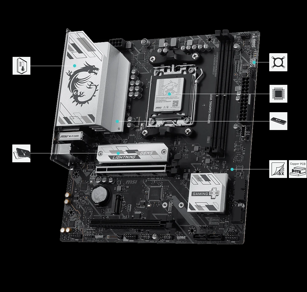 Mainboard MSI B850M GAMING WIFI - 2 Khe RAM DDR5 - AM5 - NEW