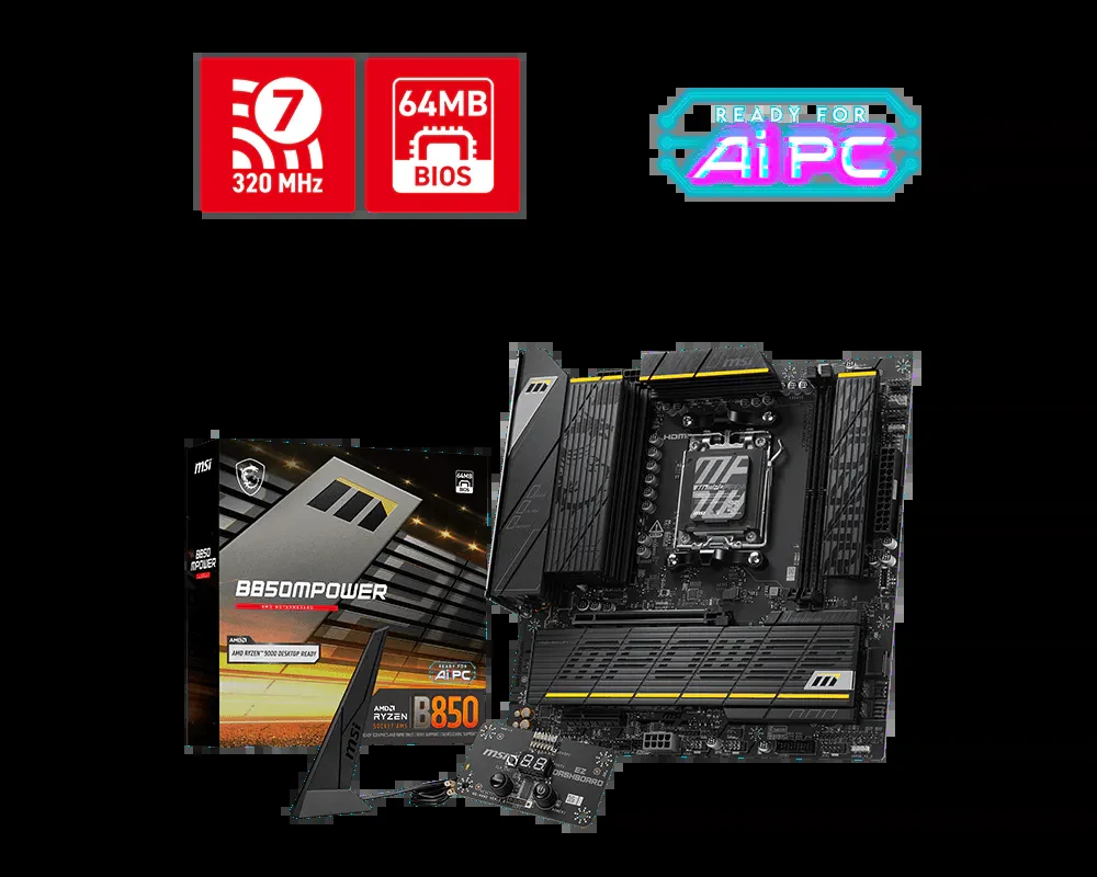 Mainboard MSI B850MPOWER - 2 Khe RAM DDR5 - AM5 - NEW