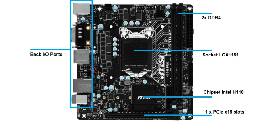 Mainboard MSI H110I PRO - LGA 1151 - NEW