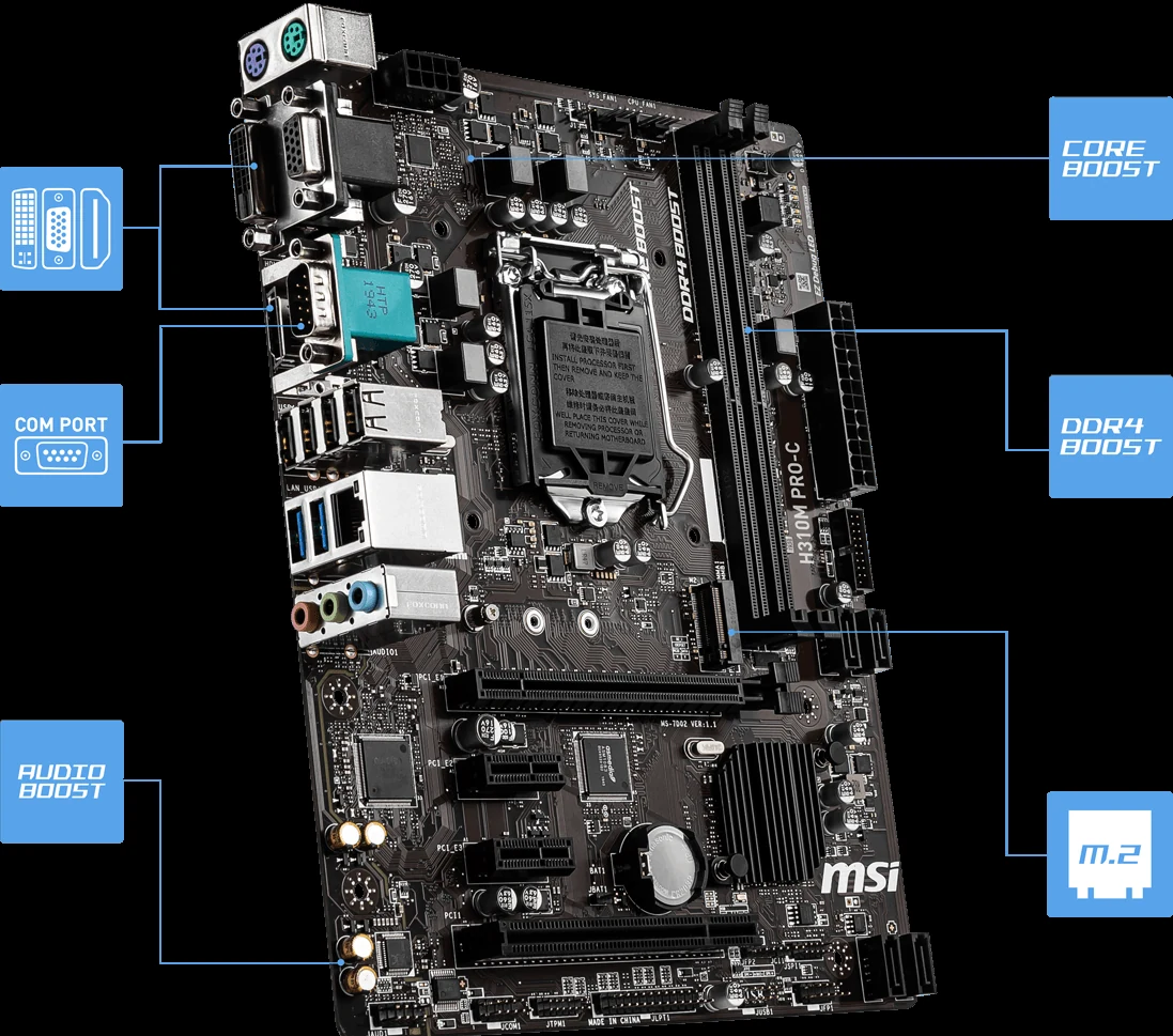 Mainboard MSI H310M PRO-C - LGA 1151 - NEW
