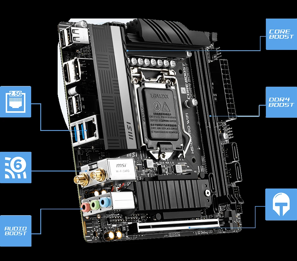 Mainboard MSI H510I PRO WIFI - LGA 1200 - NEW