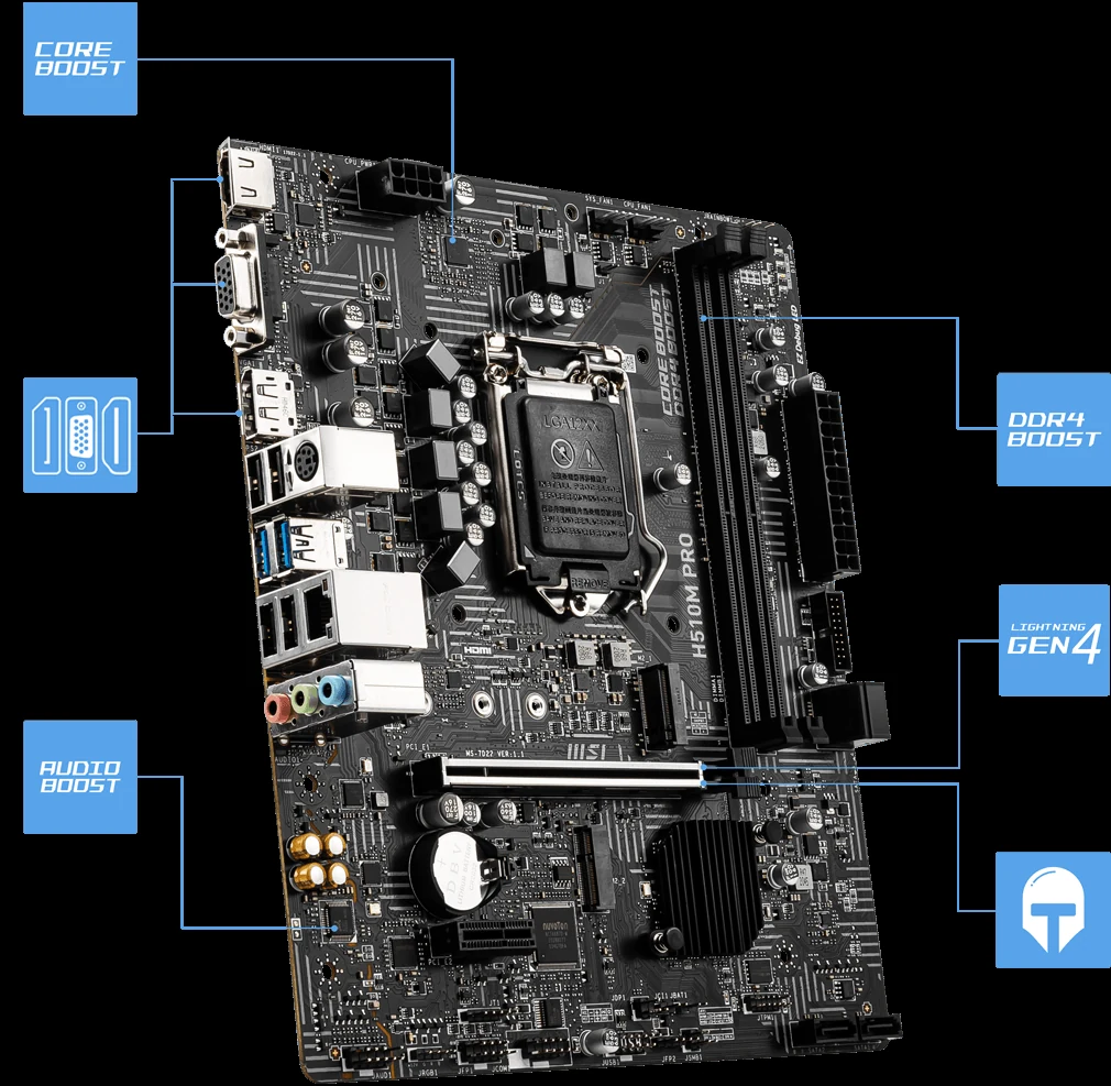 Mainboard MSI H510M PLUS V3 - LGA 1200 - NEW