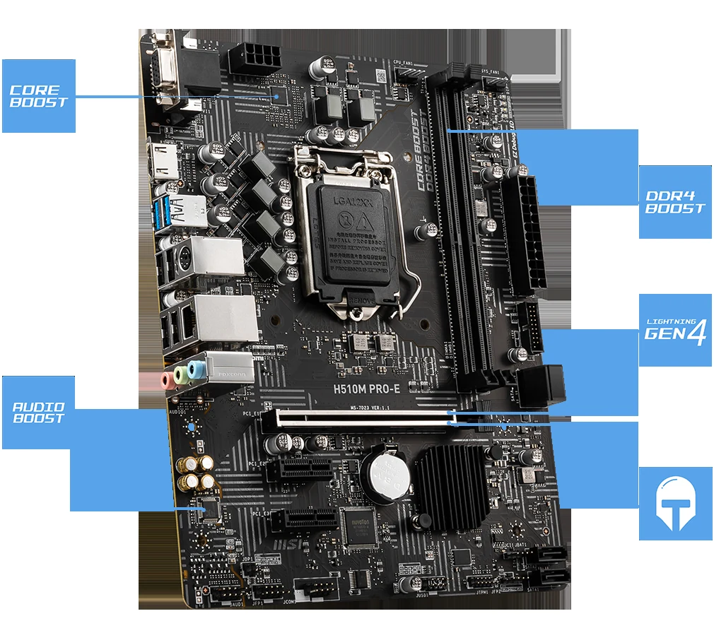 Mainboard MSI H510M PRO-E - LGA 1200 - NEW