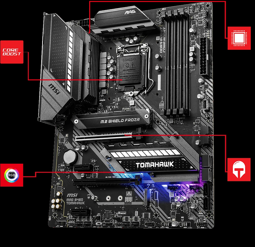 Mainboard MSI MAG B460 TOMAHAWK - LGA 1200 - NEW