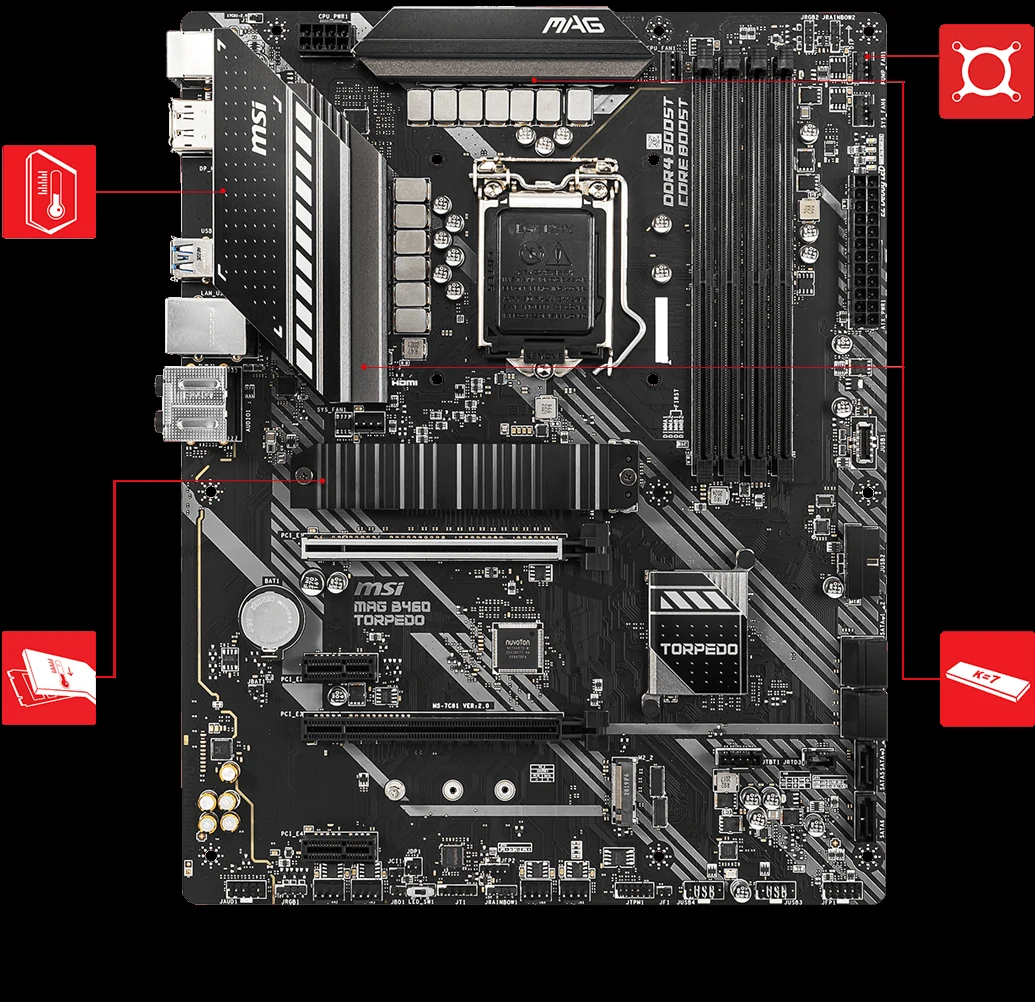 Mainboard MSI MAG B460 TORPEDO - LGA 1200 - NEW