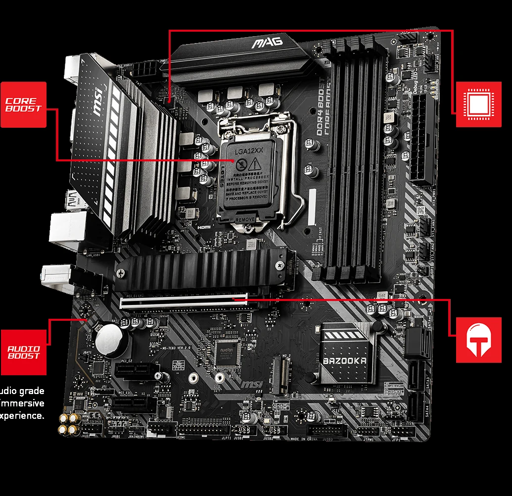 Mainboard MSI MAG B460M BAZOOKA - LGA 1200 - NEW