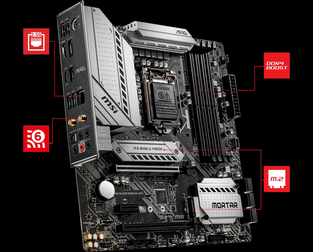 Mainboard MSI MAG B460M MORTAR WIFI - LGA 1200 - NEW