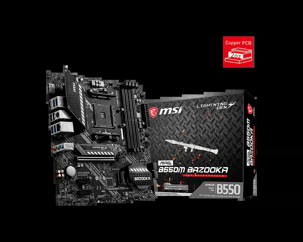 Mainboard MSI MAG B550M BAZOOKA - 4 Khe RAM DDR4 - AM4 - NEW