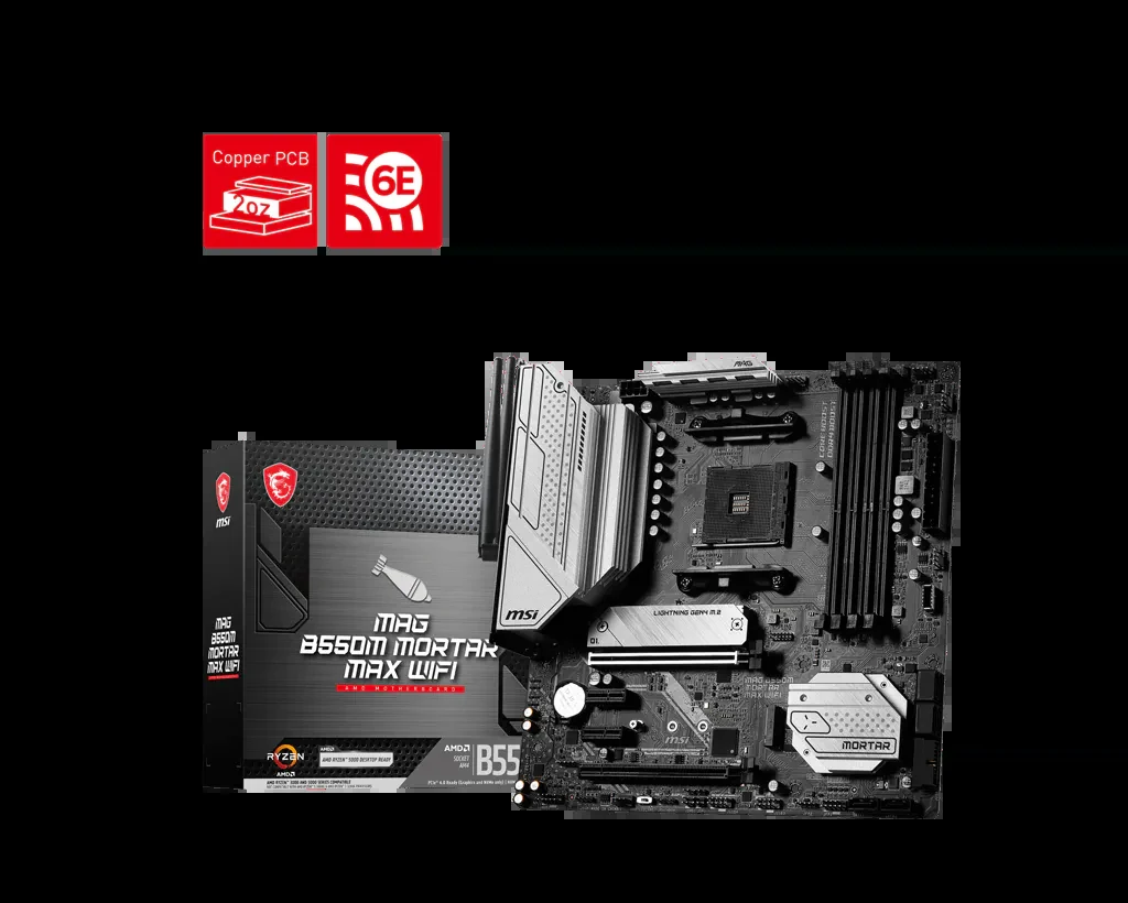 Mainboard MSI MAG B550M MORTAR MAX WIFI - 4 Khe RAM DDR4 - AM4 - NEW
