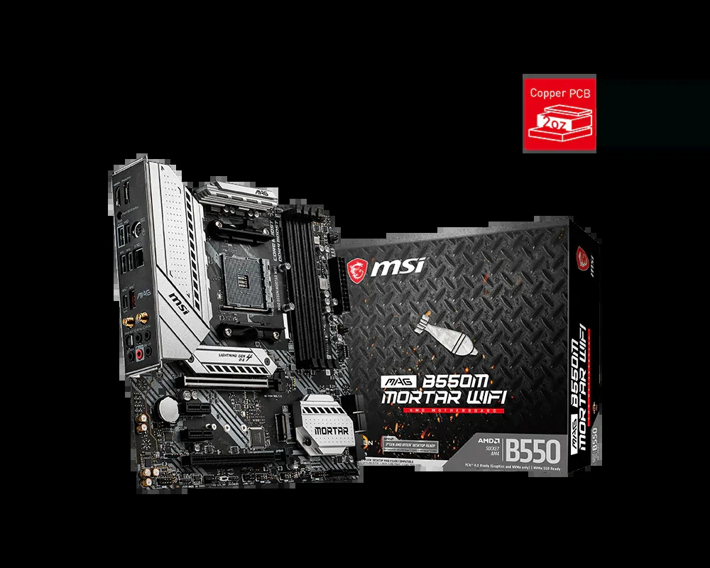 Mainboard MSI MAG B550M MORTAR MAX WIFI - 4 Khe RAM DDR4 - AM4 - NEW