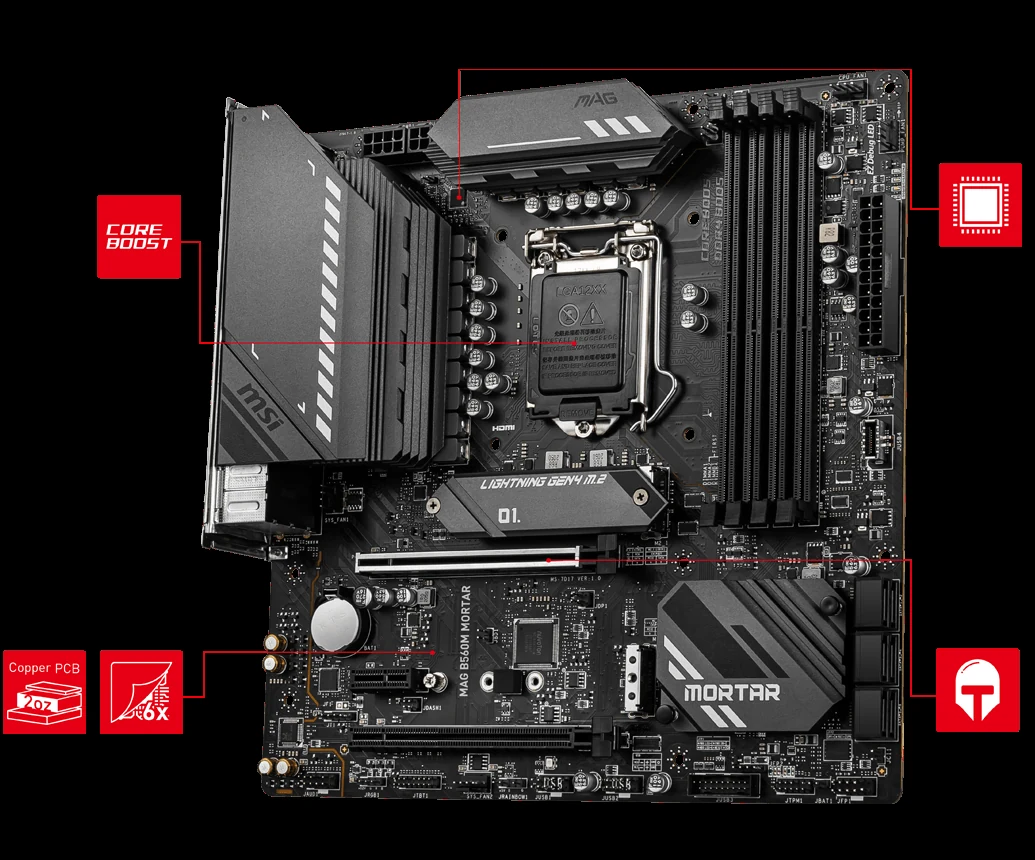 Mainboard MSI MAG B560M MORTAR - LGA 1200 - NEW