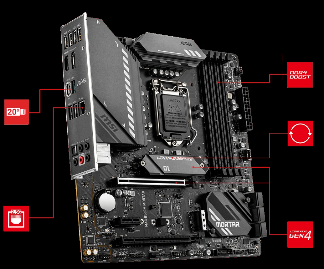 Mainboard MSI MAG B560M MORTAR WIFI - LGA 1200 - NEW