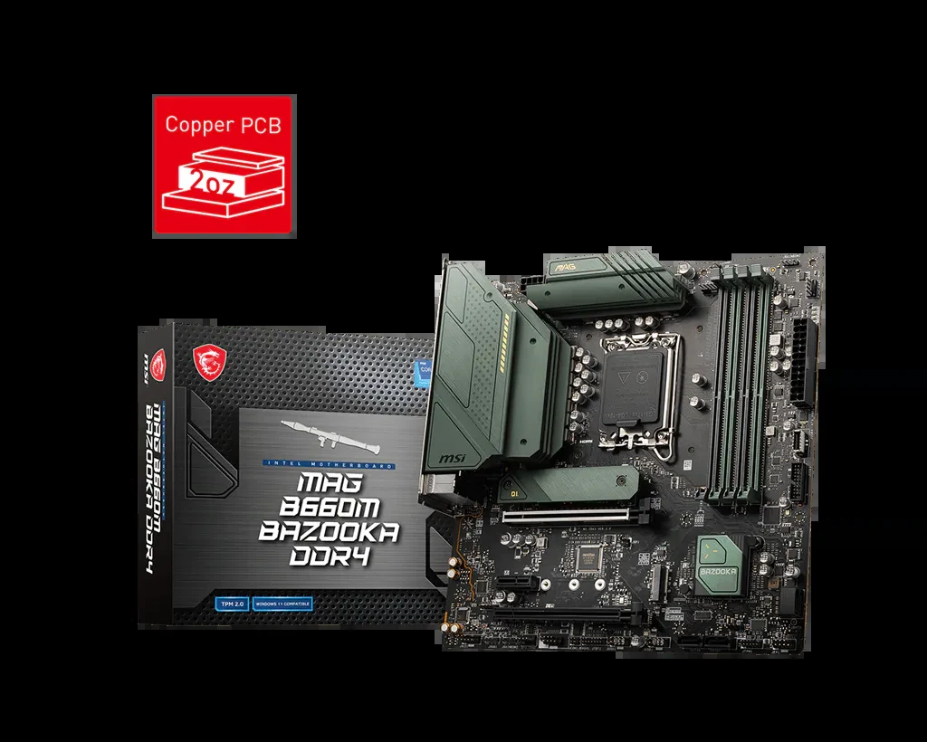Mainboard MSI MAG B660M Bazooka DDR4 - 4 Khe RAM DDR4 - LGA 1700 - NEW