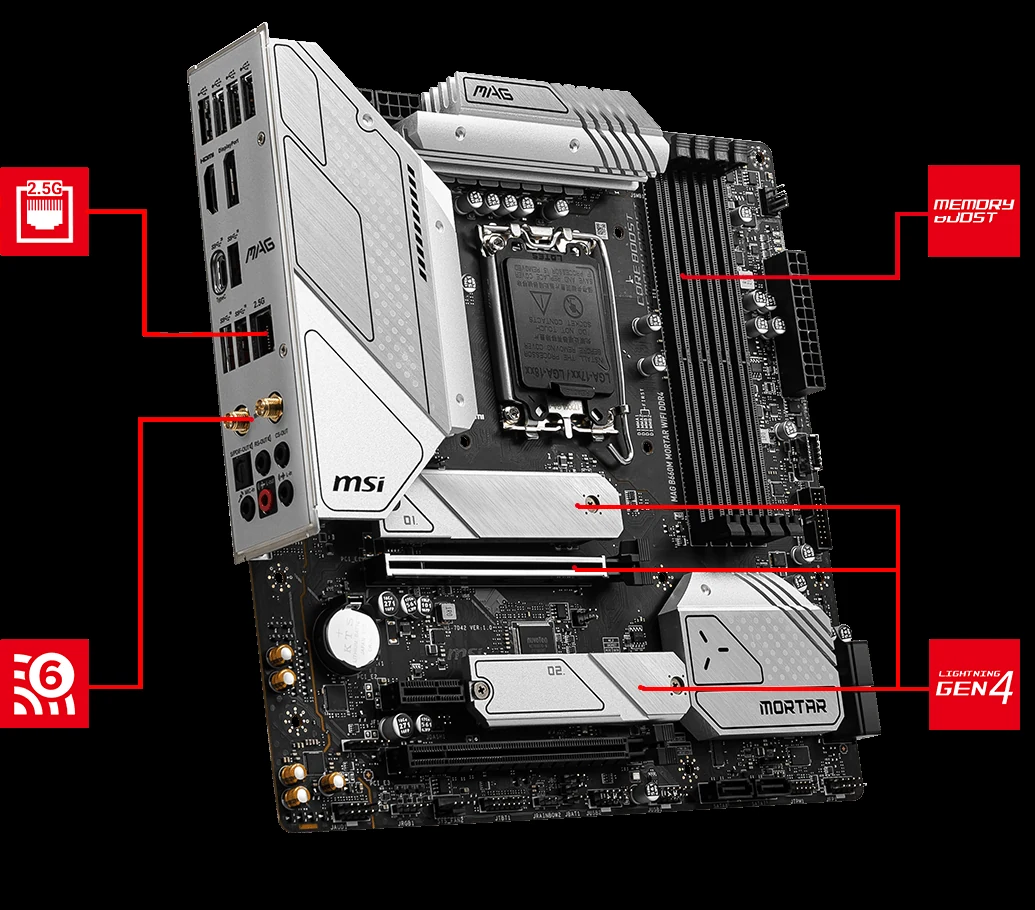 Mainboard MSI MAG B660M Mortar - 4 Khe RAM DDR5 - LGA 1700 - NEW
